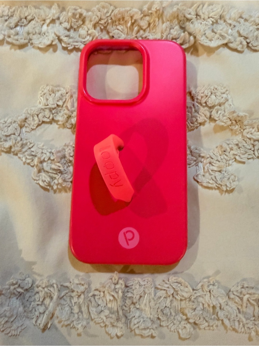 Loopy Case Neon Magenta iPhone 15 pro Case with Loop Grip